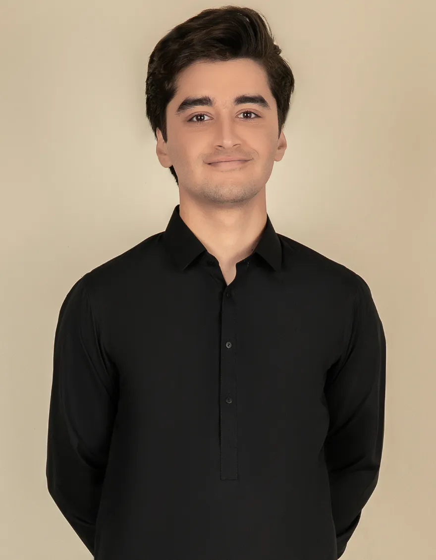 BLACK BLENDED KAMEEZ SHALWAR | JTKS-A-40201-R10-AP/ - Image 2