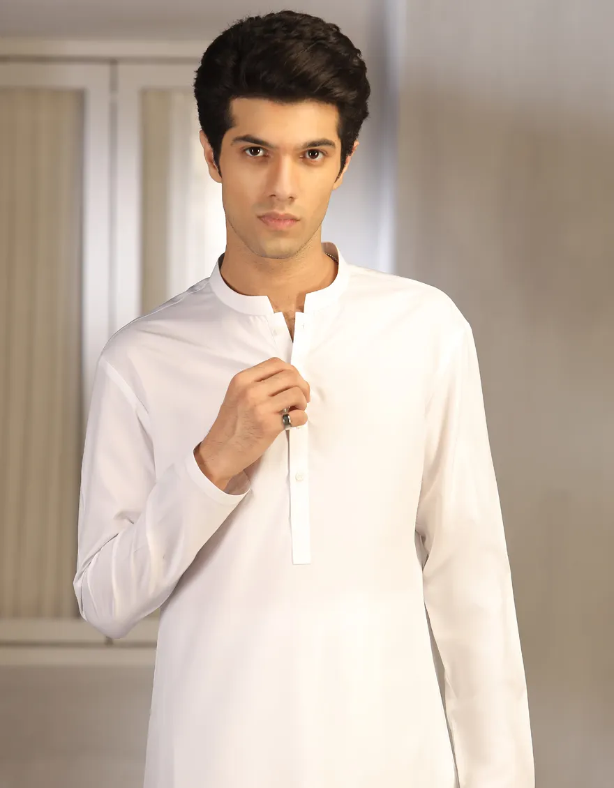 WHITE BLENDED KAMEEZ SHALWAR | JTKS-A-40223-R16-AP/S25/JJ10251-PN - Image 2