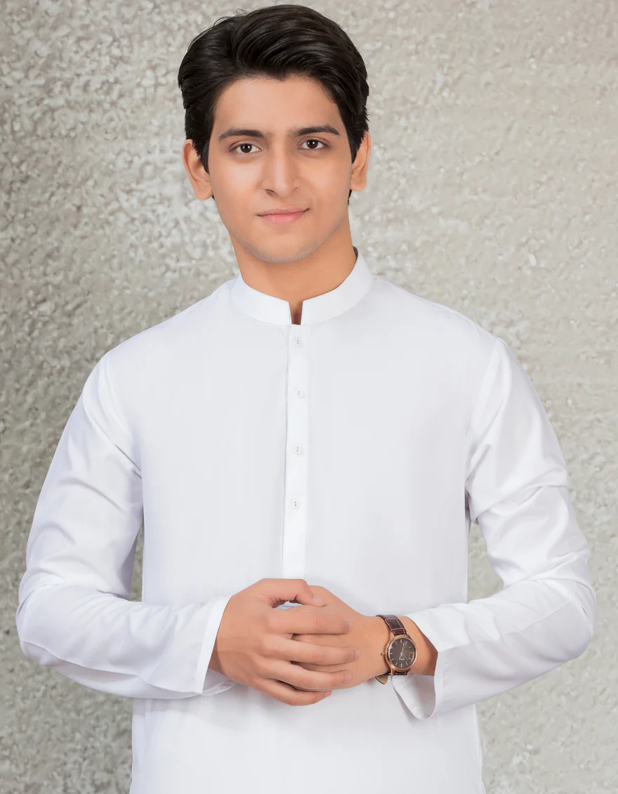 WHITE BLENDED KAMEEZ SHALWAR | JTKS-A-40223-R8-AP/S24/JJ9251-PN - Image 2