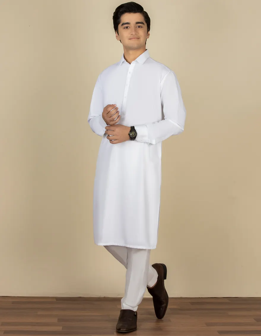 WHITE BLENDED KAMEEZ SHALWAR | JTKS-A-40224-R15-AP/S25-JJ9737-PN
