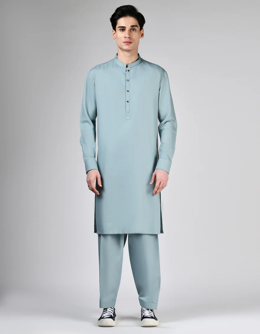 LIGHT GREEN BLENDED KAMEEZ SHALWAR | JTKS-A-46502/S24/JJ9620-CL