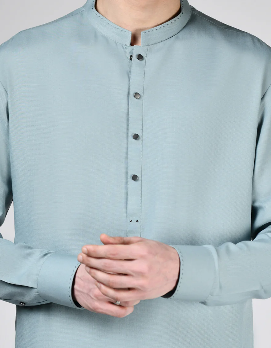 LIGHT GREEN BLENDED KAMEEZ SHALWAR | JTKS-A-46502/S24/JJ9620-CL - Image 3