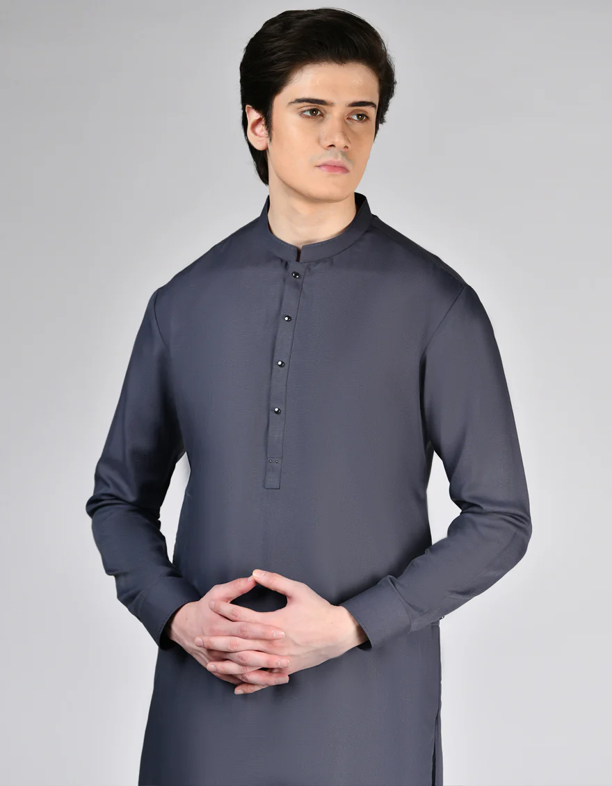 GREY BLENDED KAMEEZ SHALWAR | JTKS-A-46509/S24/JJ9620-CL - Image 2