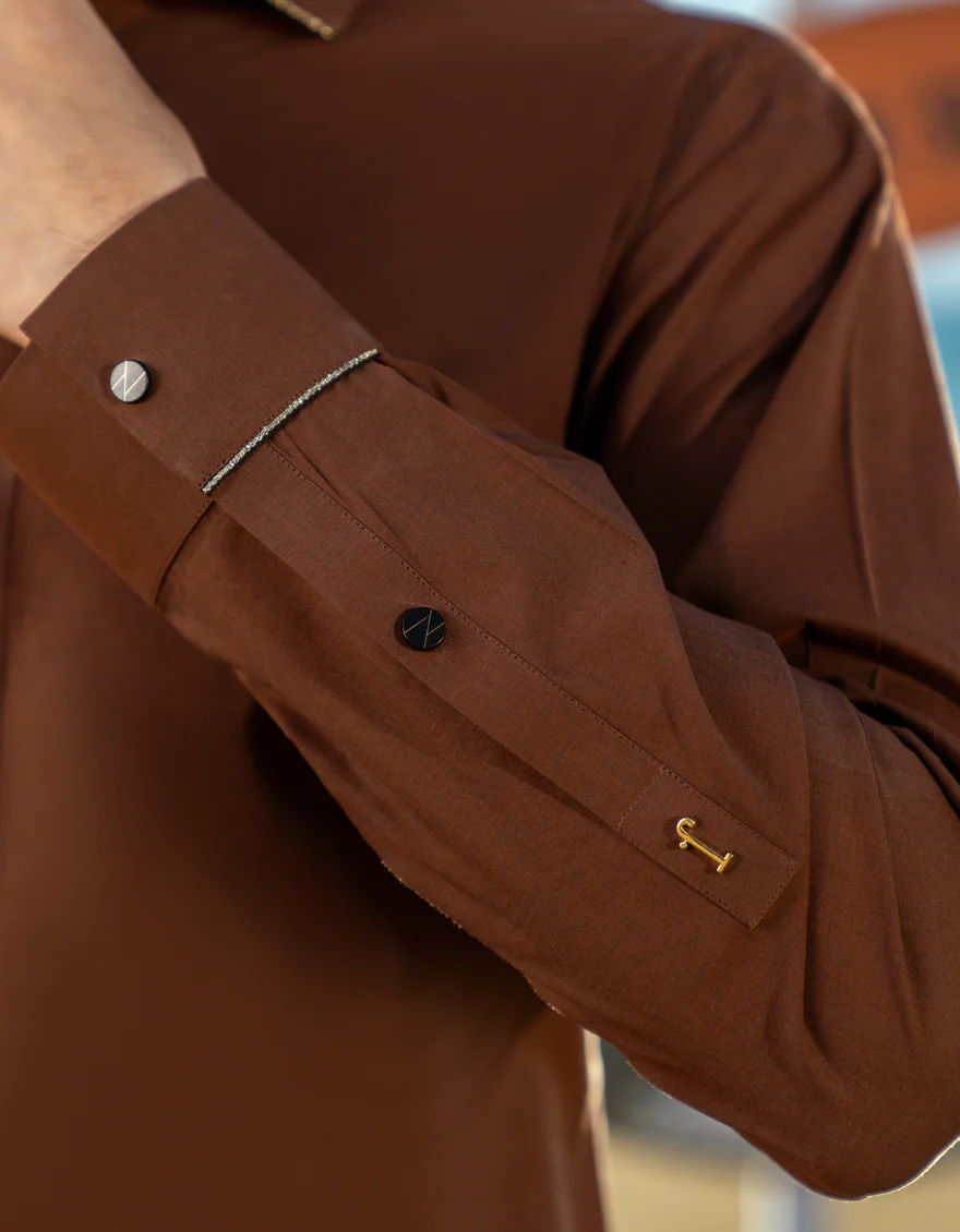 BROWN COTTON KAMEEZ SHALWAR | JTKS-A-46644/S25/JJ9745-CL - Image 2