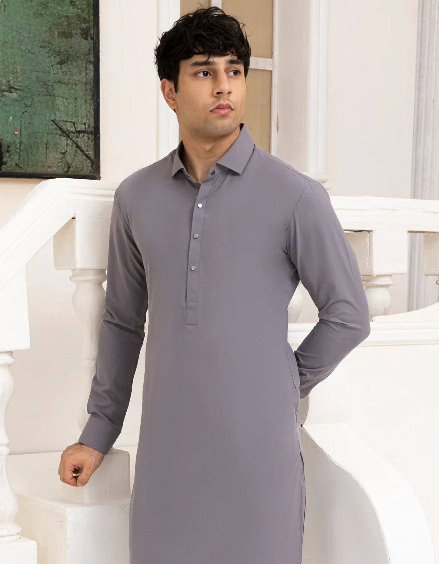 GREY BLENDED KAMEEZ SHALWAR | JTKS-A-46674/S25/JJ10032-PN - Image 2