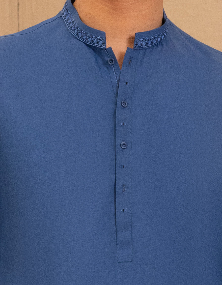 BLUE BLENDED KAMEEZ SHALWAR | JTKS-A-46680/S25/JJ9841-SF - Image 3