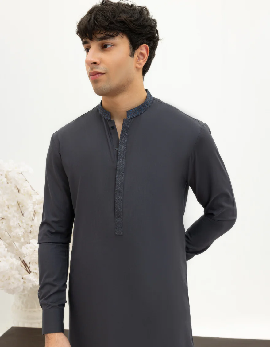 GREY BLENDED KAMEEZ SHALWAR | JTKS-A-46682/S25/JJ9818-SF - Image 2