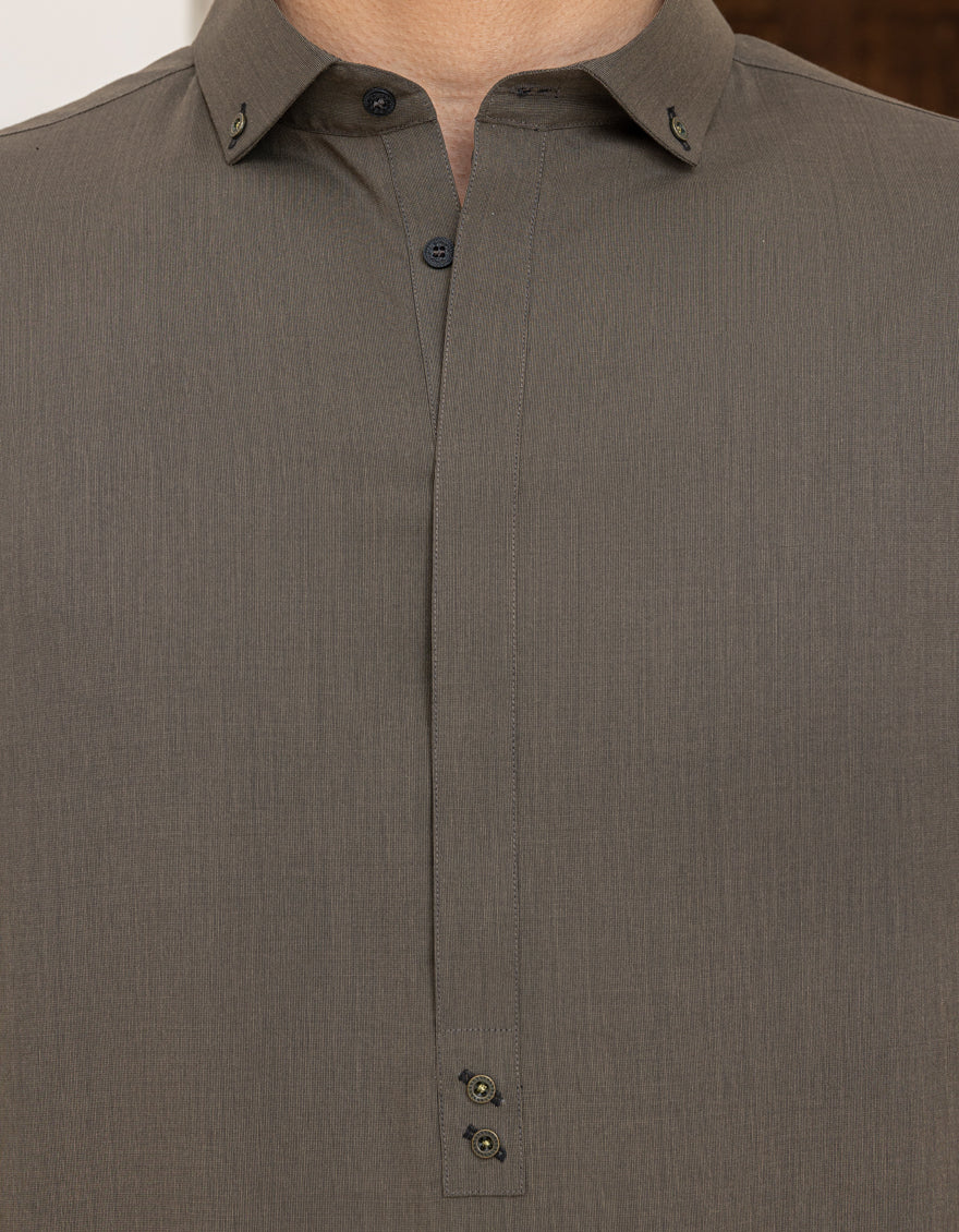 OLIVE BLENDED KAMEEZ SHALWAR | JTKS-A-46687/S25/JJ1 - Image 3