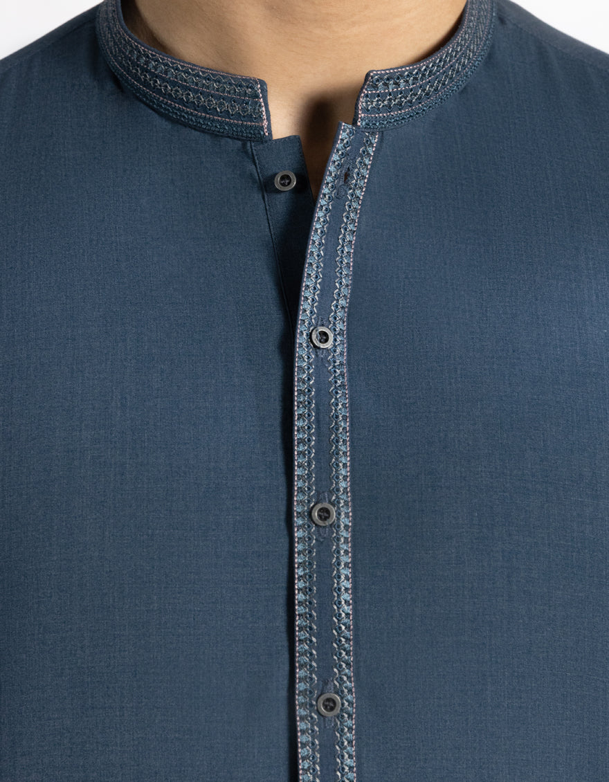 DENIM BLUE BLENDED KAMEEZ SHALWAR | JTKS-A-46742/S25/JJ9863-SF - Image 3