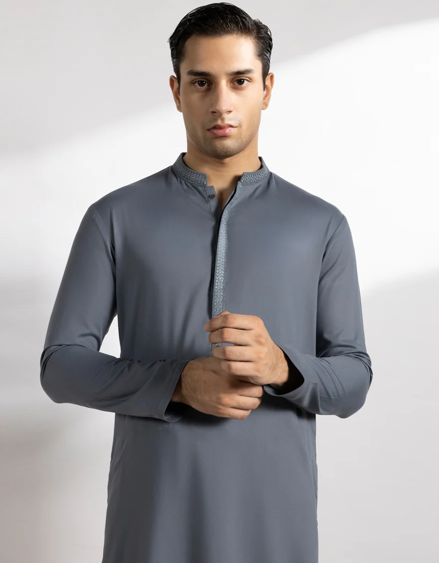 GREY BLENDED KAMEEZ SHALWAR | JTKS-A-46753/S25/JJ9823-SF - Image 2