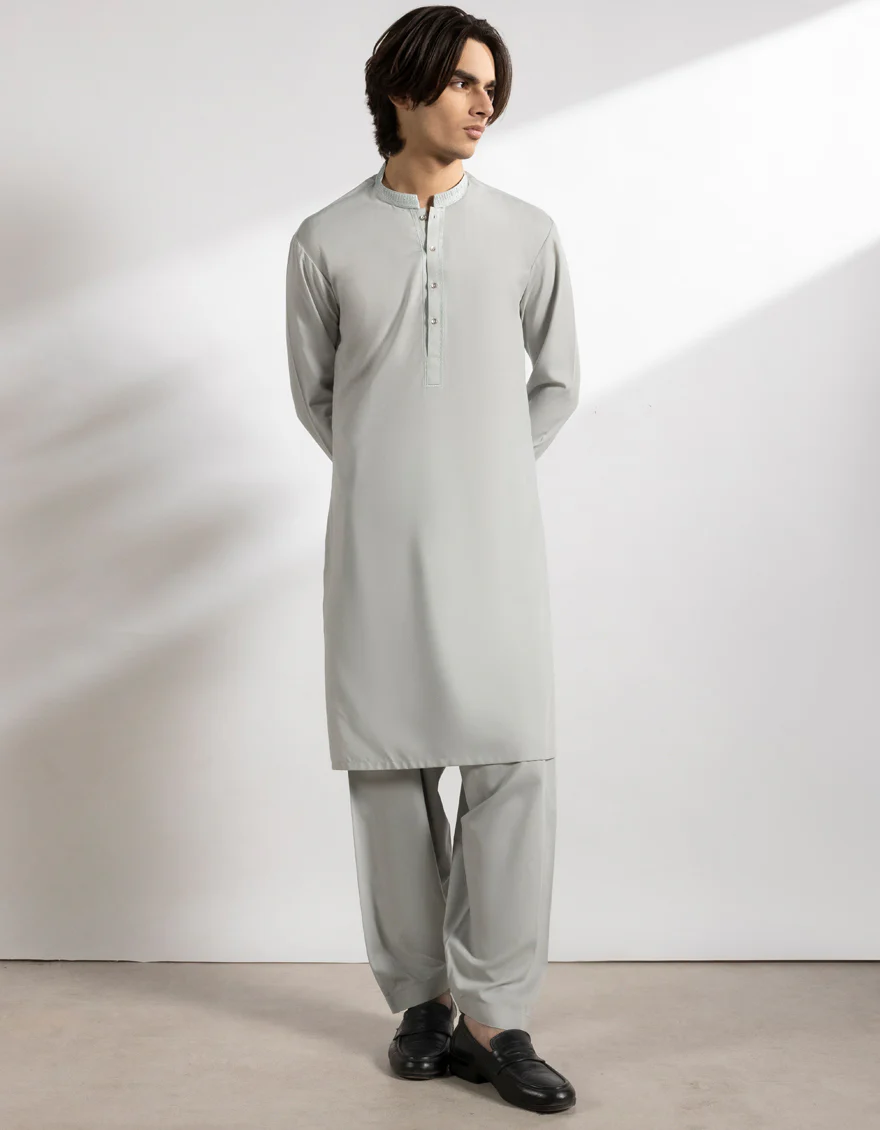 ASH GREY BLENDED KAMEEZ SHALWAR | JTKS-A-46779/S25/JJ9844-SF - Image 3