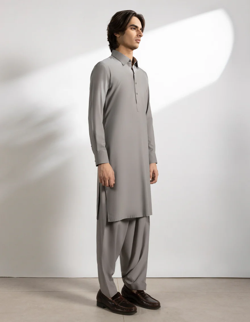 GREY BLENDED KAMEEZ SHALWAR | JTKS-A-46829/S25/JJ9864-CL - Image 2