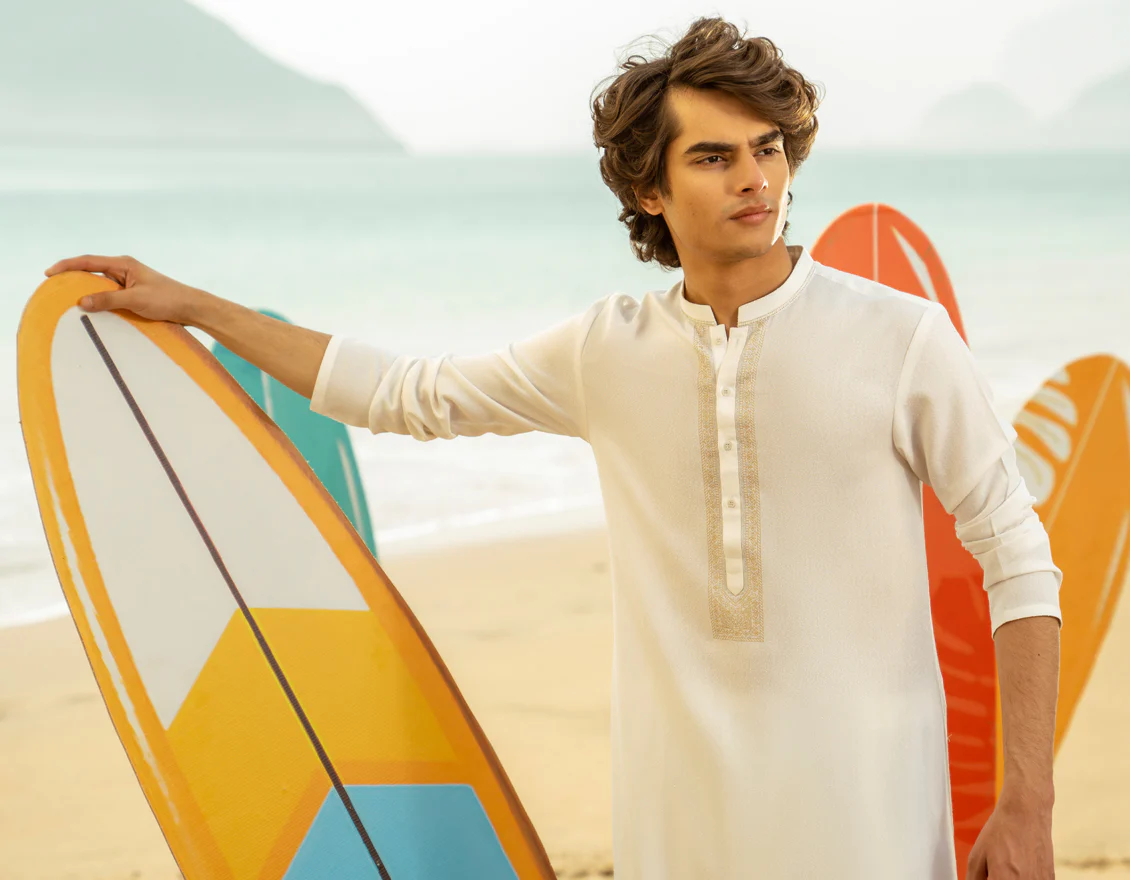 WHITE BLENDED KAMEEZ SHALWAR | JTKS-A-50054/S25/JJ9 - Image 4