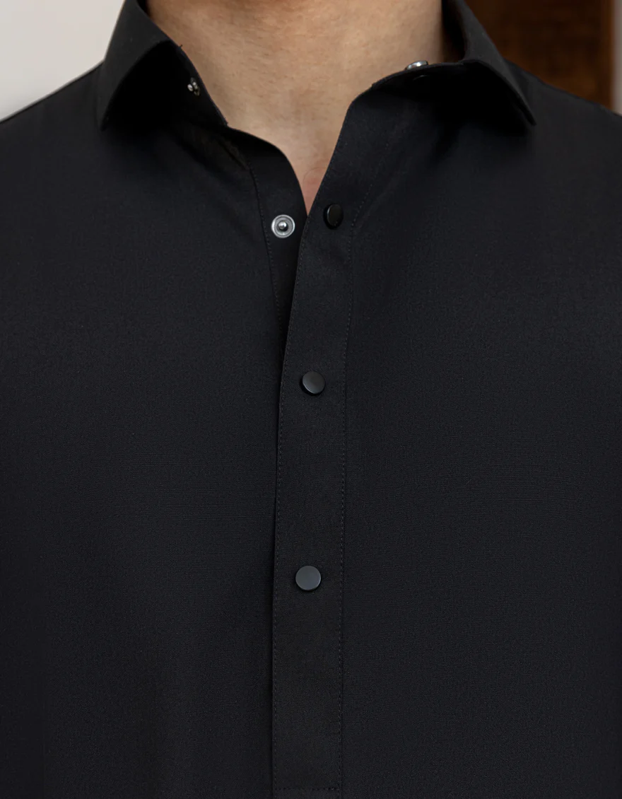 BLACK BLENDED KAMEEZ SHALWAR | JTKS-A-50105/S25/JJ9814-PN - Image 3