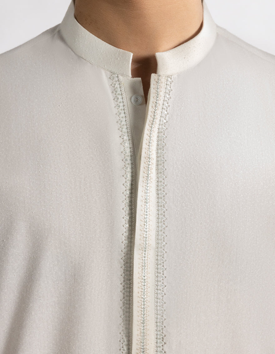 WHITE BLENDED KAMEEZ SHALWAR | JTKS-A-50216/S25/JJ9899-FL - Image 3