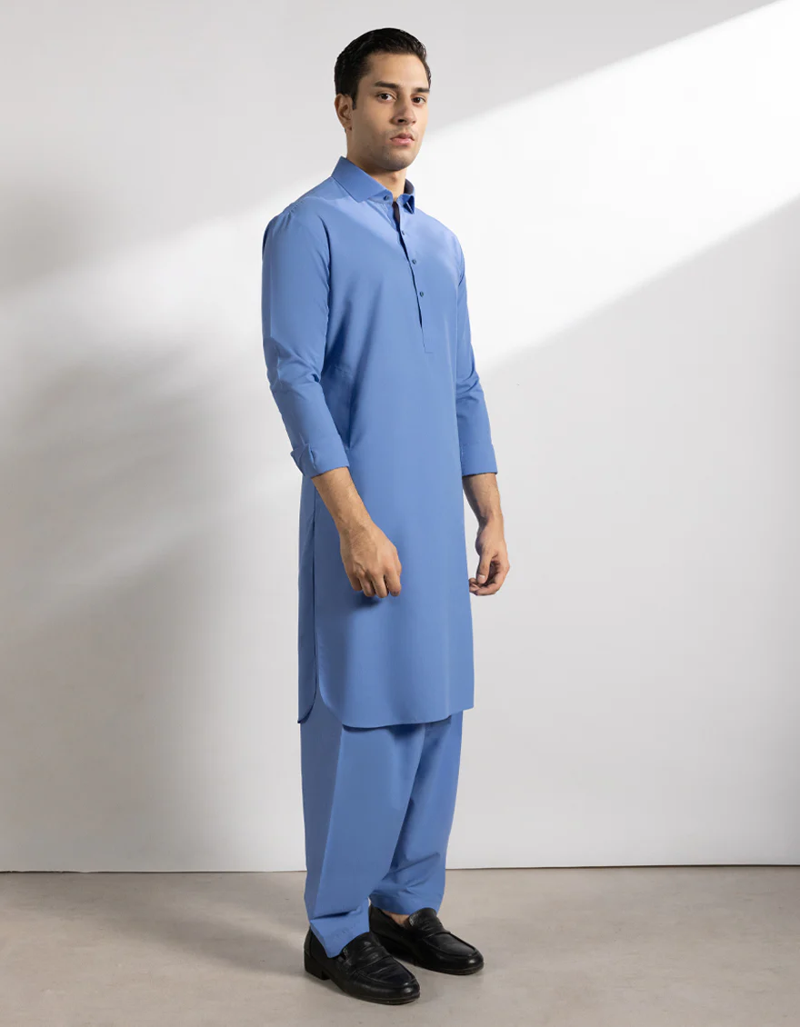 SKY BLUE BLENDED KAMEEZ SHALWAR | JTKS-A-50294/S25/JJ10121-CL - Image 4