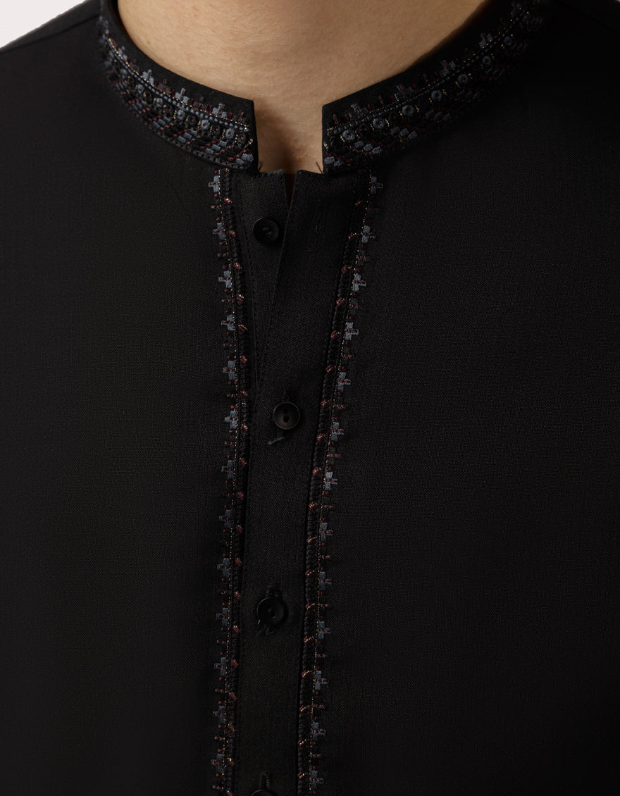 BLACK BLENDED KAMEEZ SHALWAR | JTKS-A-50465/S26/JJ10425-SF - Image 3
