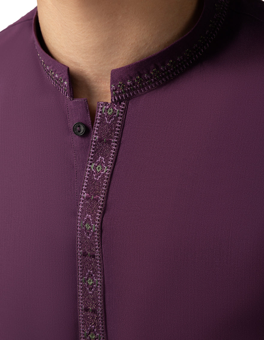 PURPLE BLENDED KAMEEZ SHALWAR | JTKS-A-50469/S26/JJ10425-SF - Image 3