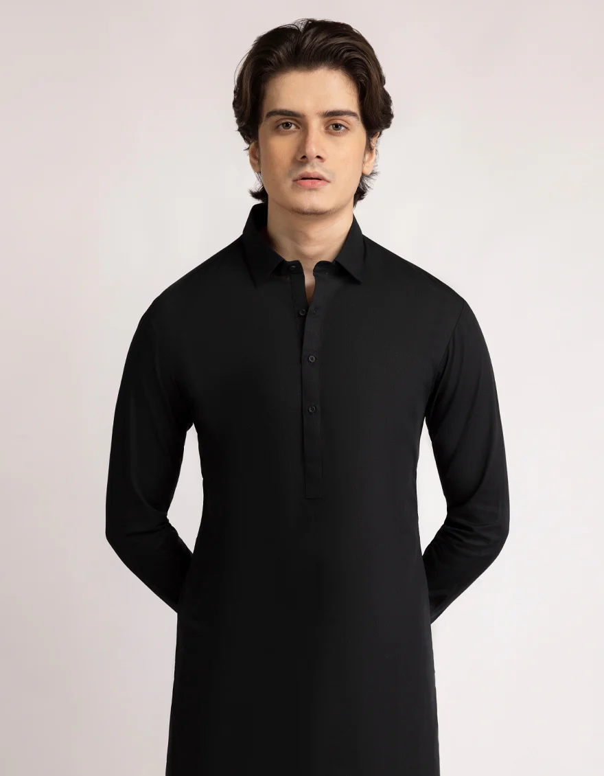 BLACK COTTON KAMEEZ SHALWAR | JTKS-A-50521/S25/JJ10451-CL - Image 2