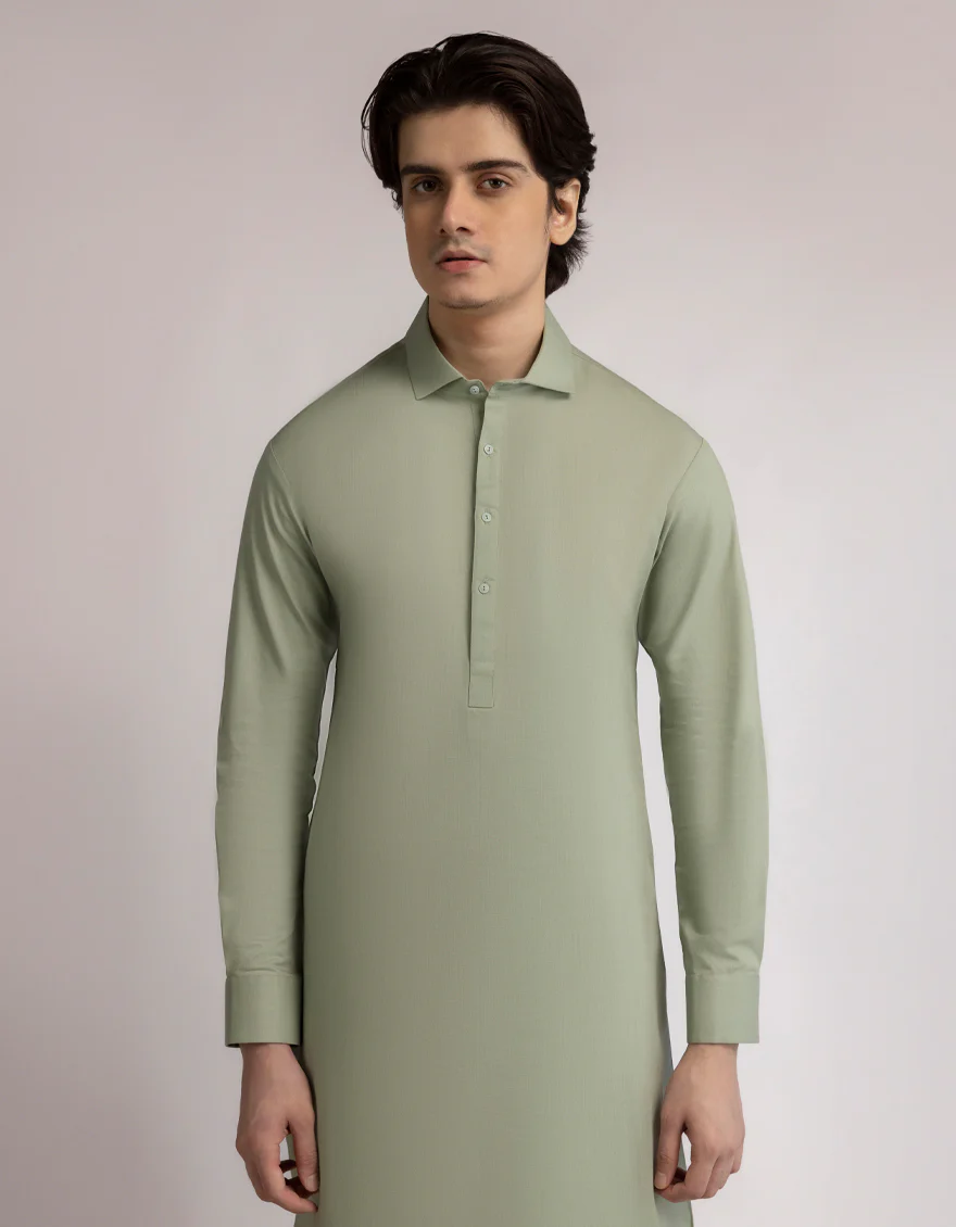 LIGHT GREEN COTTON KAMEEZ SHALWAR | JTKS-A-50522/S25/JJ10451-CL - Image 2
