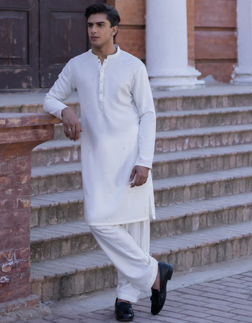CREAM BLENDED KAMEEZ SHALWAR | JTKS-A-US-34351/S23/JJ8712-FL - Image 3