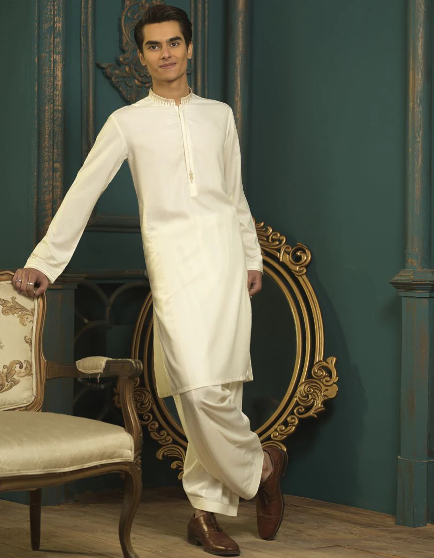 OFF WHITE KAMEEZ SHALWAR | JTKS-A-US-38441/S22/JJ7568-FL - Image 2
