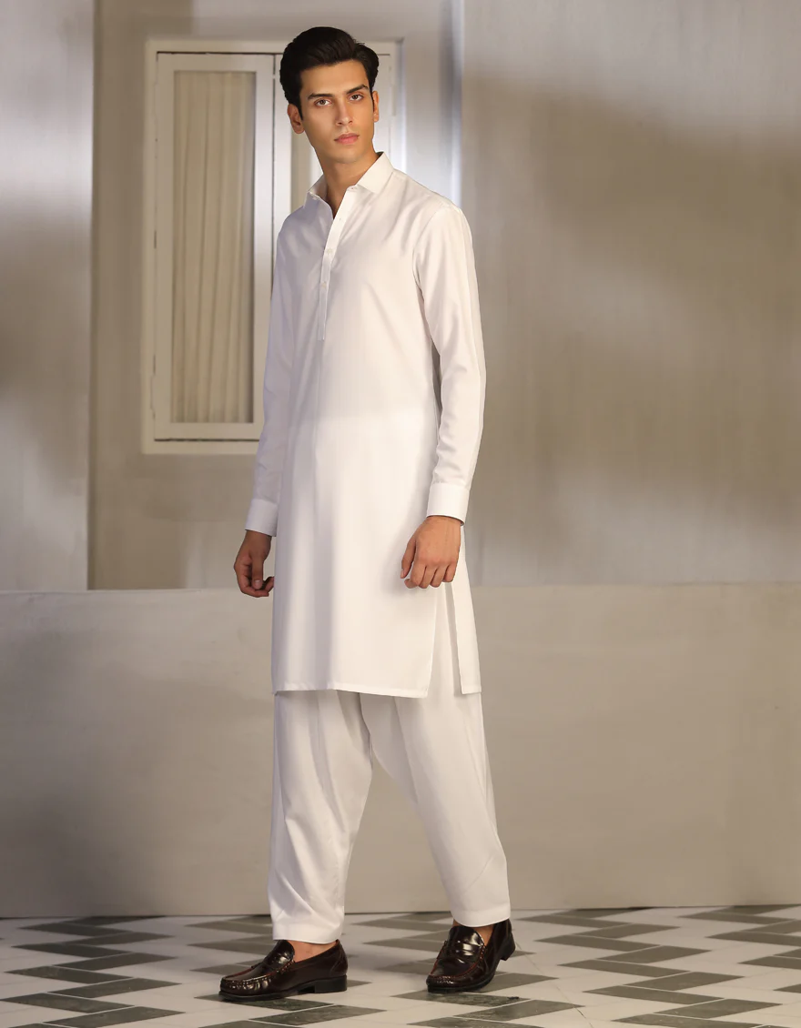 WHITE COTTON KAMEEZ SHALWAR | JTKS-A-US-40224-R5-AP/S23/JJ8732-PN
