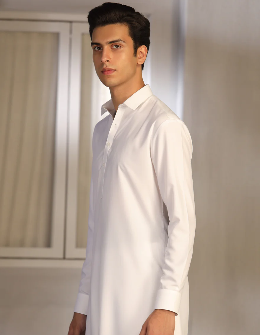 WHITE COTTON KAMEEZ SHALWAR | JTKS-A-US-40224-R5-AP/S23/JJ8732-PN - Image 3