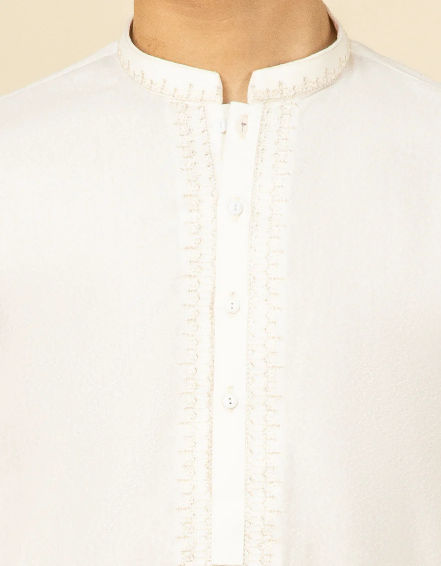 OFF WHITE BLENDED KAMEEZ SHALWAR | JTKS-A-US-41178/S22/JJ7568-FL - Image 2