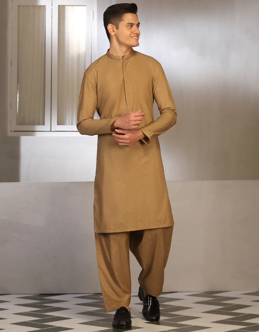 SAND BLENDED KAMEEZ SHALWAR | JTKS-A-US-41243/S23/JJ8284-CL - Image 3