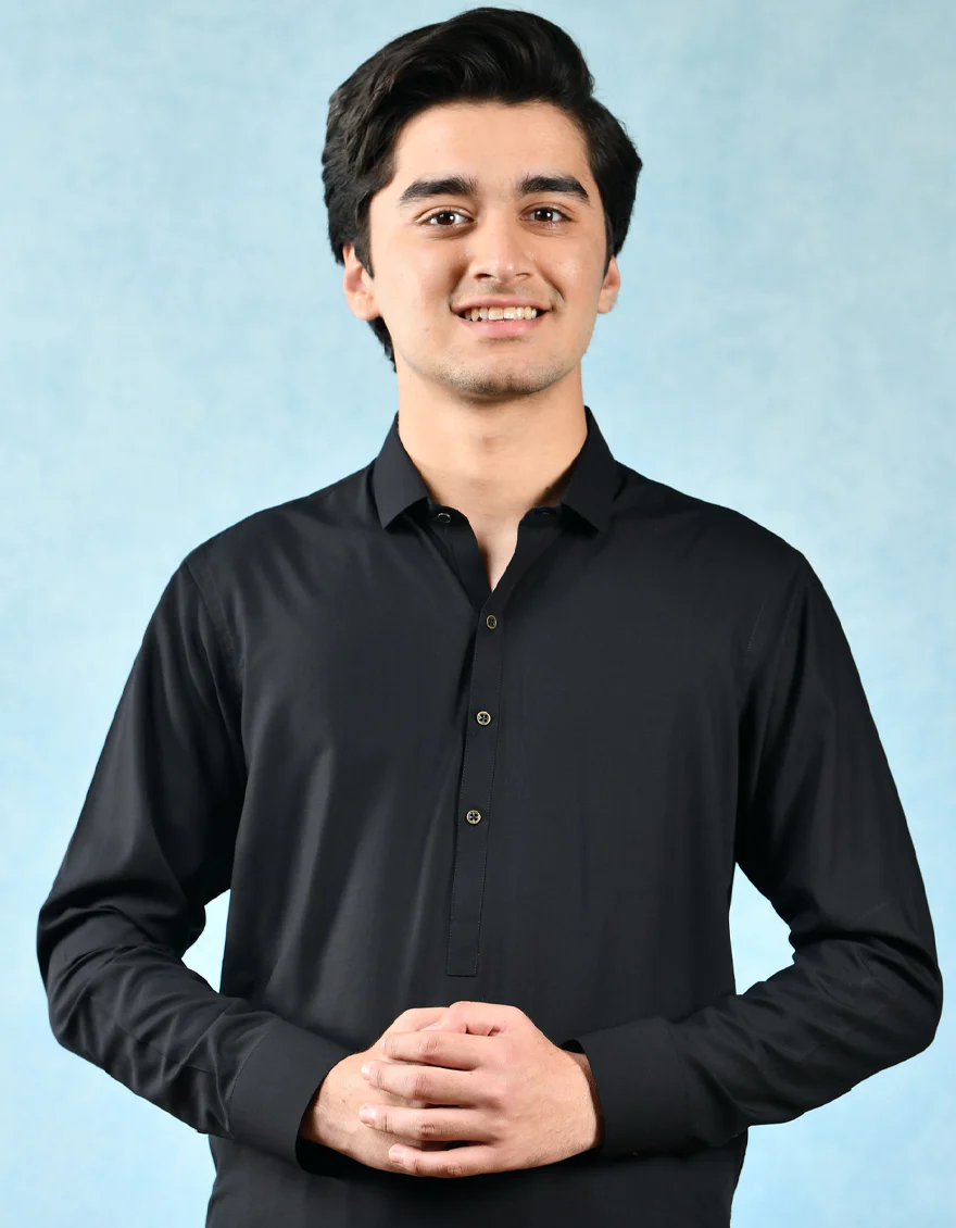BLACK VISCOSE KAMEEZ SHALWAR | JTKS-A-US-44070/S22/JJ8346-PN - Image 2