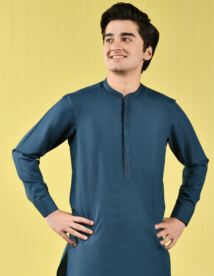 DARK GREEN VISCOSE KAMEEZ SHALWAR | JTKS-A-US-44074/S22/JJ8160-CL - Image 2