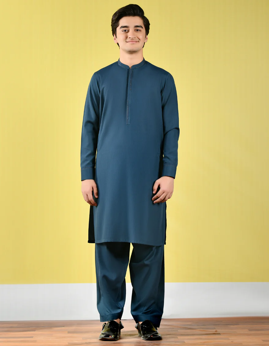DARK GREEN VISCOSE KAMEEZ SHALWAR | JTKS-A-US-44074/S22/JJ8160-CL - Image 3