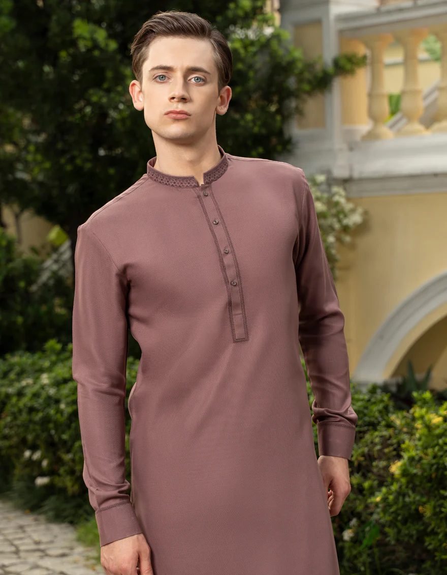 COFFEE BROWN BLENDED KAMEEZ SHALWAR | JTKS-A-US-46037/S23/JJ8385-SF - Image 2