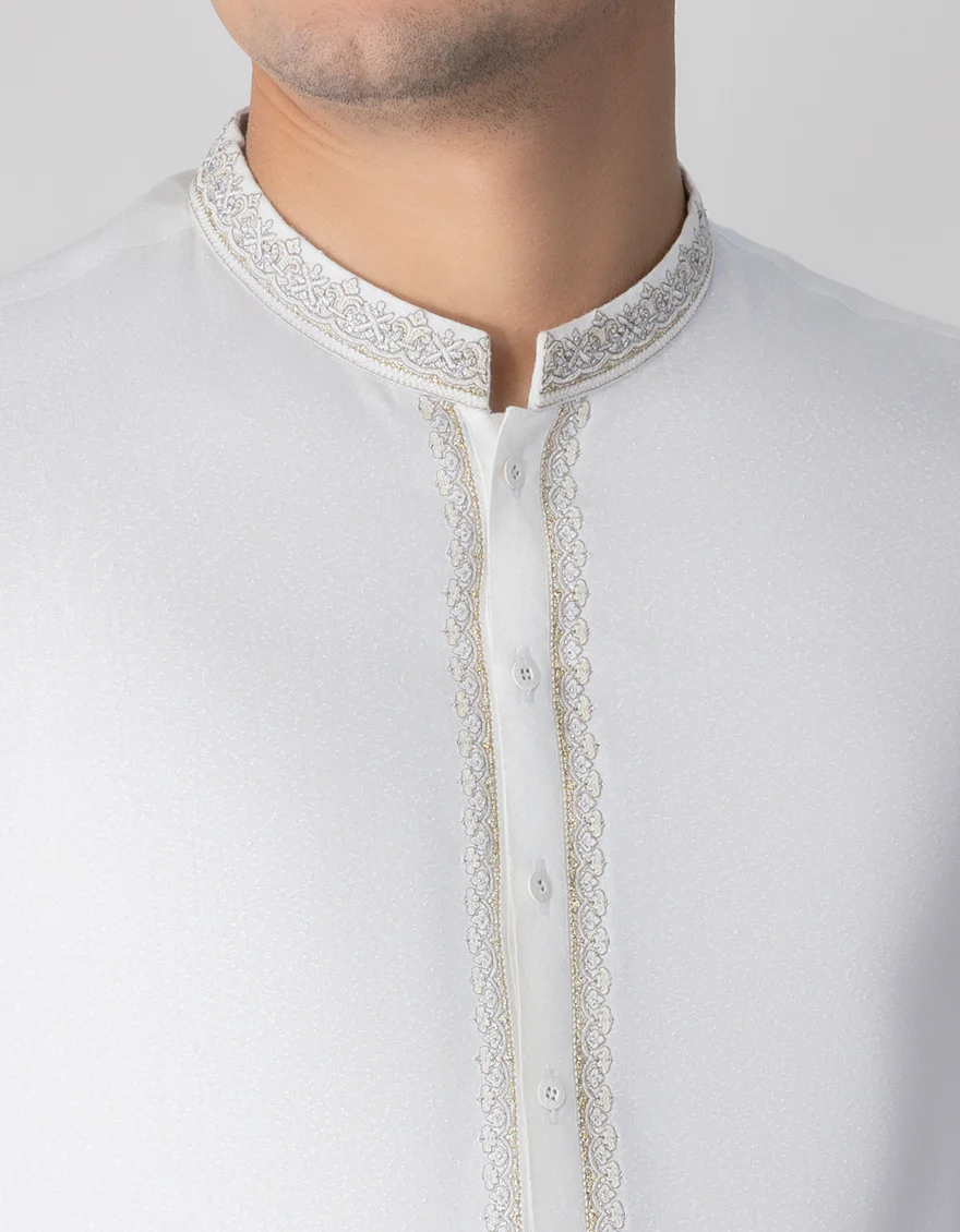 WHITE BLENDED KAMEEZ SHALWAR | JTKS-A-US-46116/S23/JJ7568-FL - Image 2