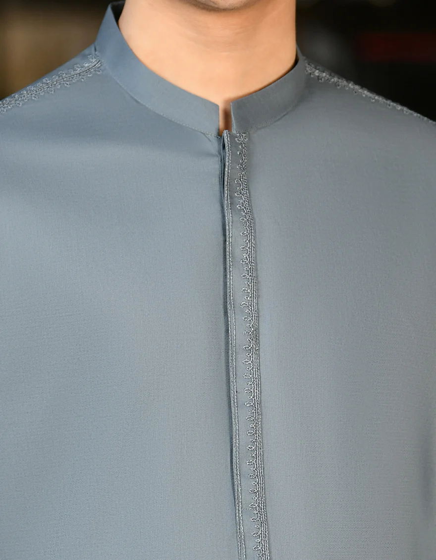 GREEN SMOKE COTTON KAMEEZ SHALWAR | JTKS-S-34419/S23/JJ8952-SF - Image 2