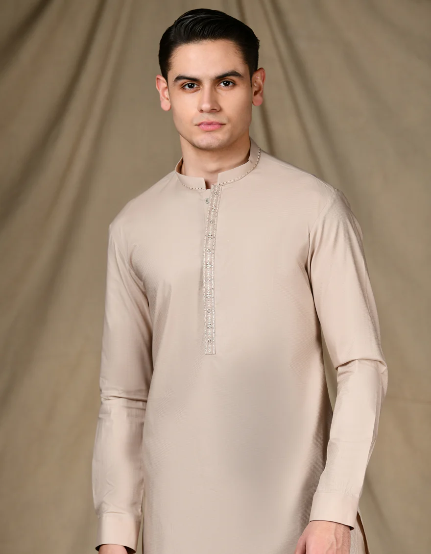 BROWN COTTON KAMEEZ SHALWAR | JTKS-S-34640/S24/JJ8825-FL - Image 2
