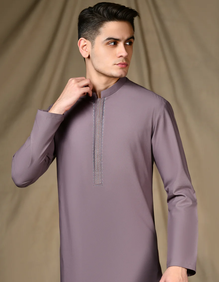 BROWN BLENDED KAMEEZ SHALWAR | JTKS-S-34641/S24/JJ8 - Image 2