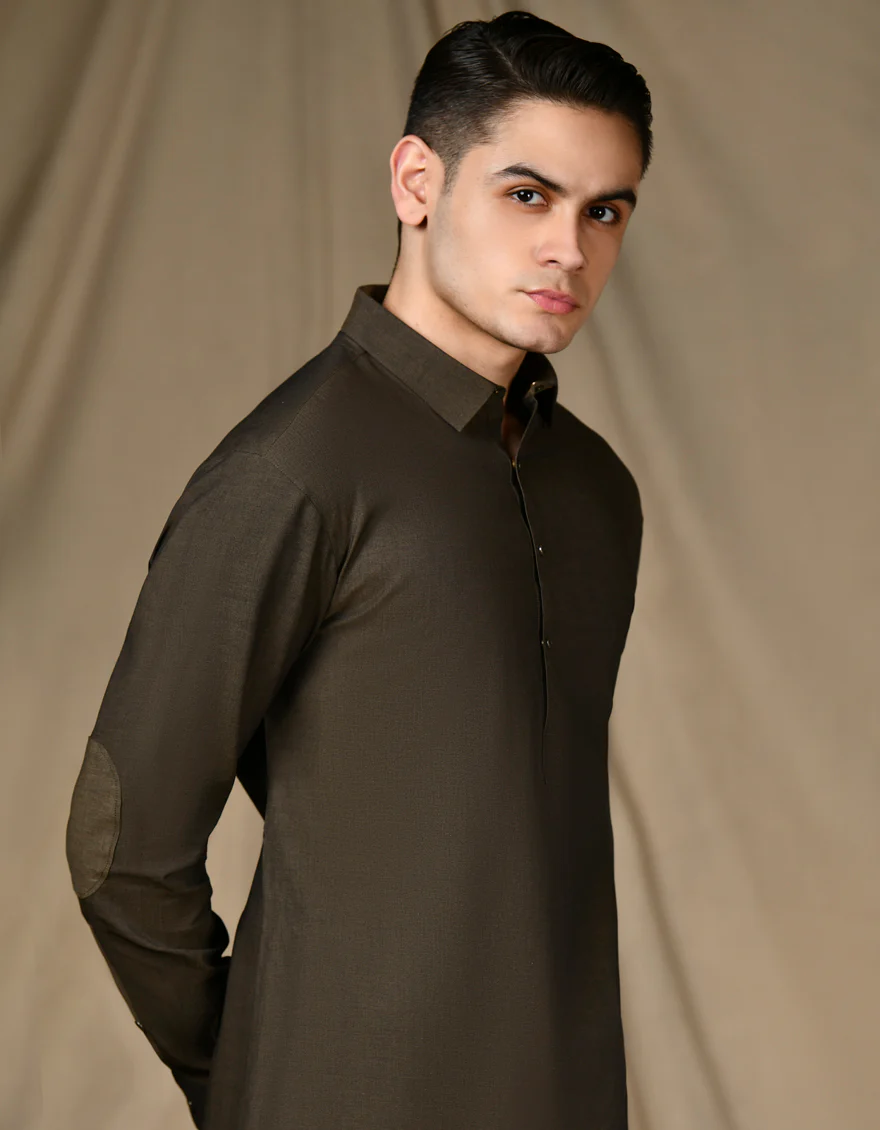 MUD BROWN COTTON KAMEEZ SHALWAR | JTKS-S-34651/S24/JJ8949-CL - Image 2
