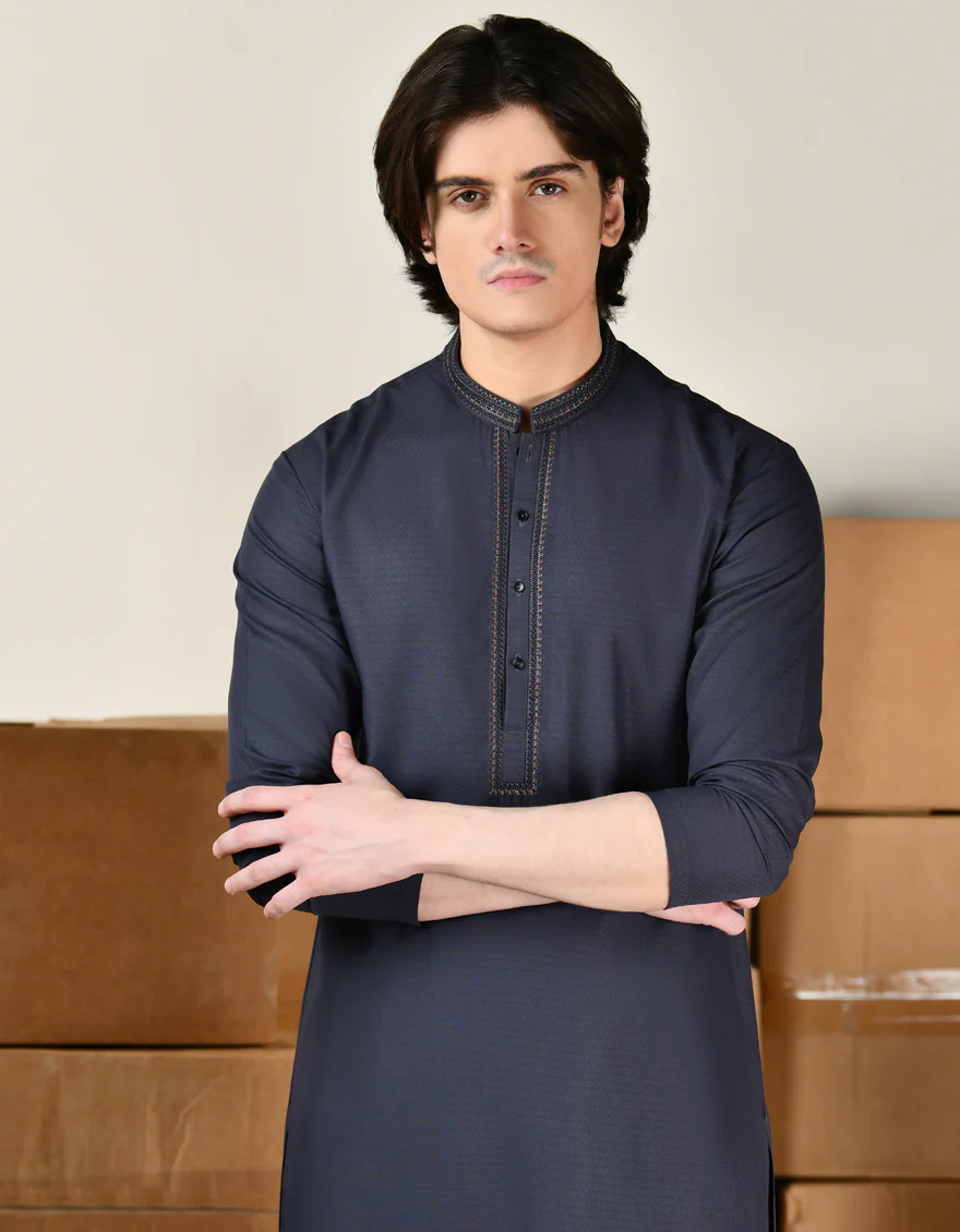 GREY BLENDED KAMEEZ SHALWAR | JTKS-S-39142/S24/JJ9420-FL - Image 2
