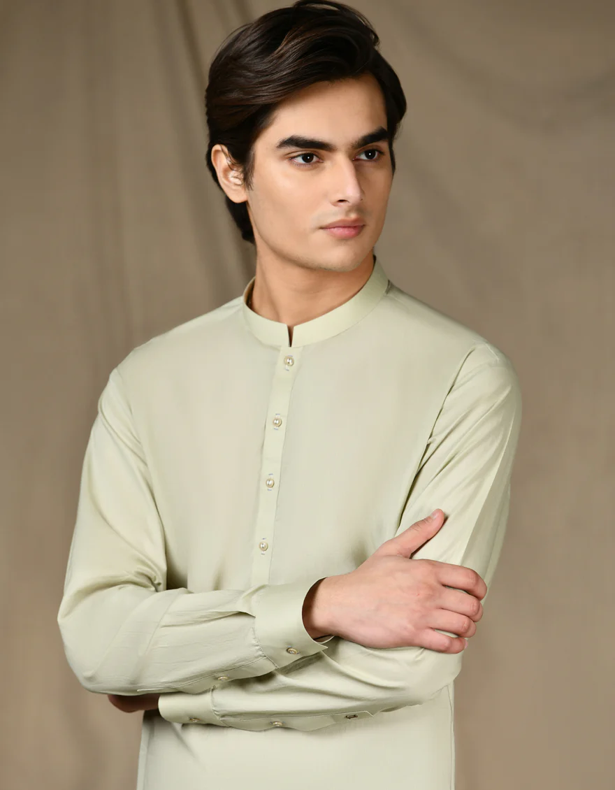 GREEN COTTON KAMEEZ SHALWAR | JTKS-S-46277/S24/JJ9 - Image 2