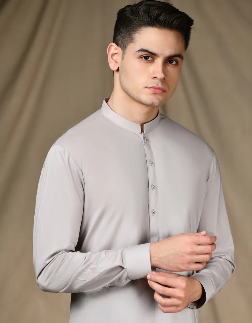 GREY COTTON KAMEEZ SHALWAR | JTKS-S-46278/S24/JJ9 - Image 2