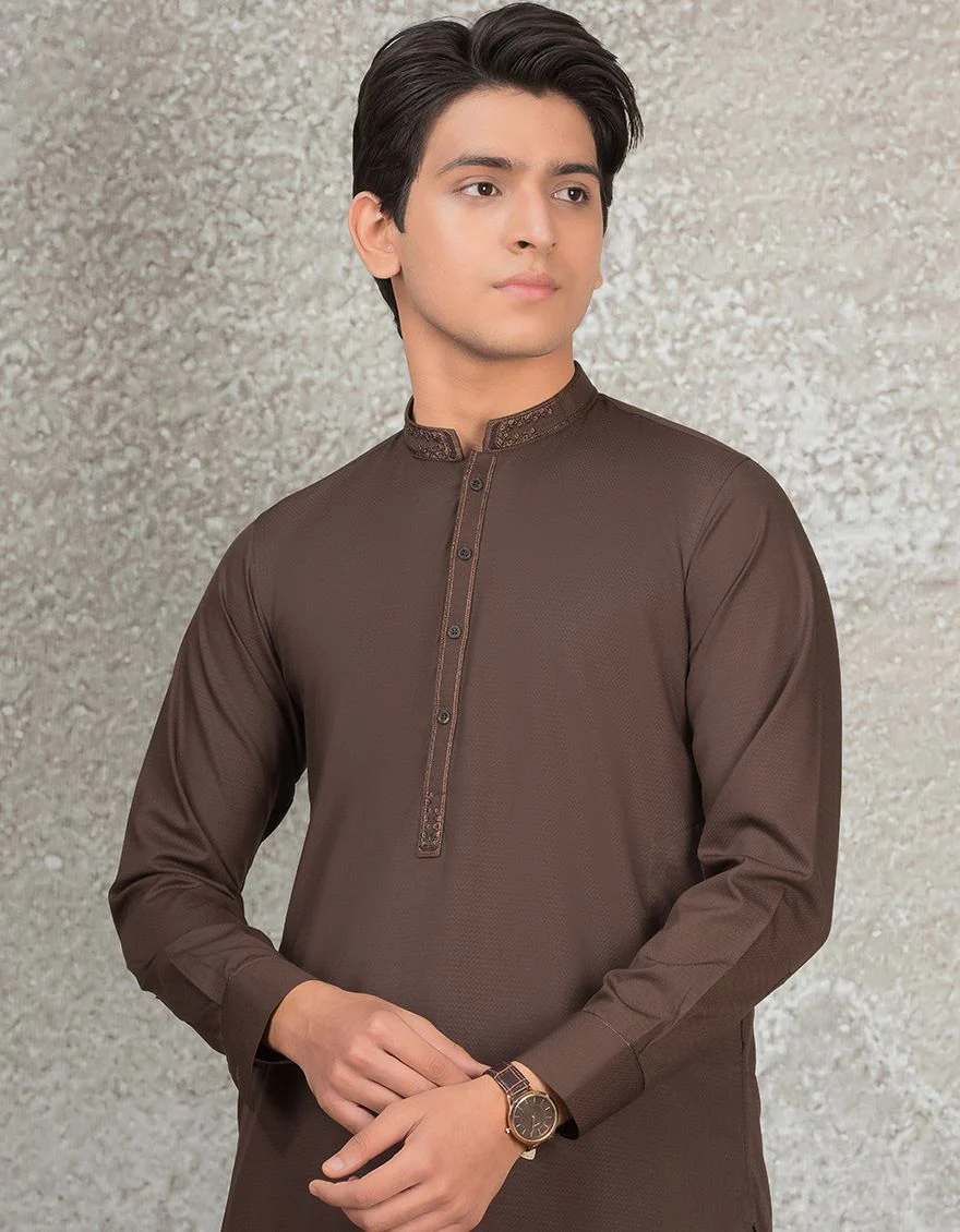 CHOCOLATE BROWN KAMEEZ SHALWAR | JTKS-S-US-35857/S22/JJ7682-SF - Image 2