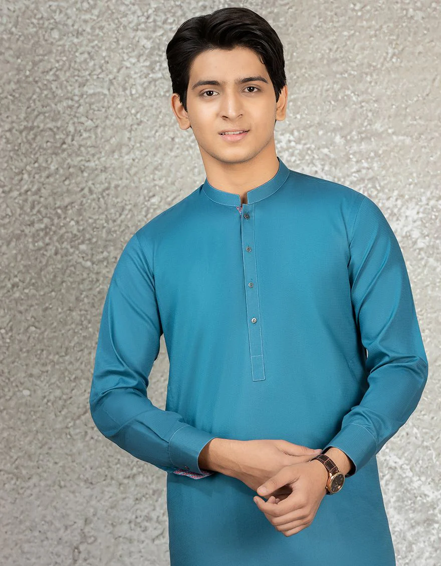 PEACOCK BLUE KAMEEZ SHALWAR | JTKS-S-US-35876/S22/JJ7658-PN - Image 2