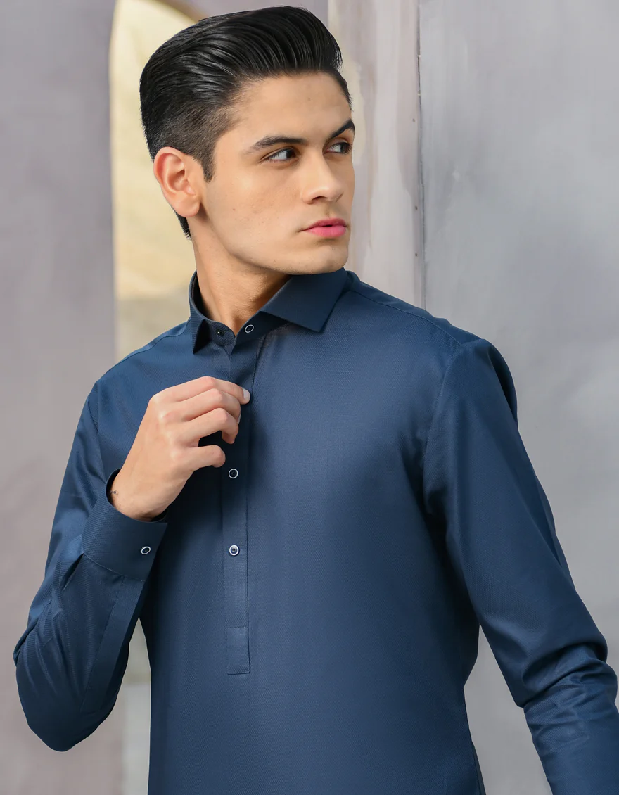DULL GREY COTTON KAMEEZ SHALWAR | JTKS-S-US-35904/S22/JJ8132-PN - Image 2