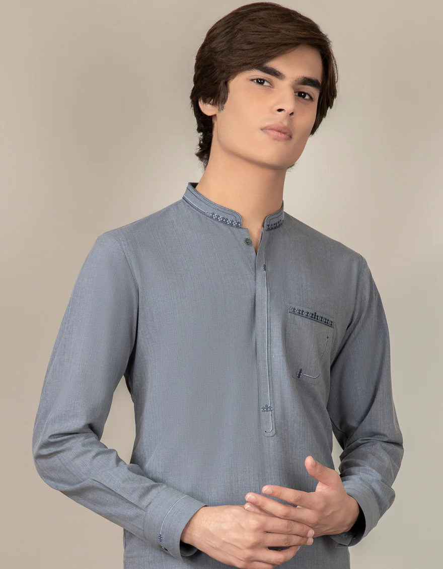 BLUISH GREY BLENDED KAMEEZ SHALWAR | JTKS-S-US-35946/S22/JJ7668-CL - Image 2