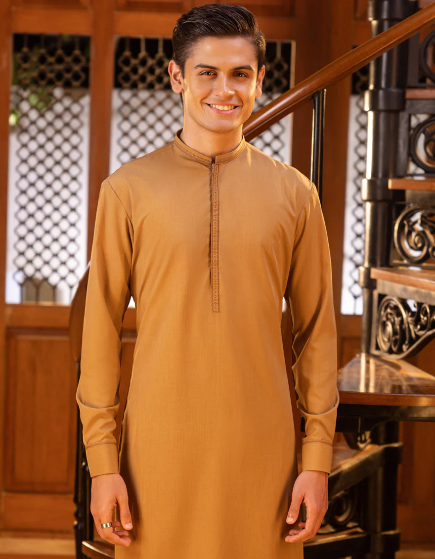 MUSTARD BLENDED KAMEEZ SHALWAR | JTKS-S-US-35966/S22/JJ8179-SF - Image 3