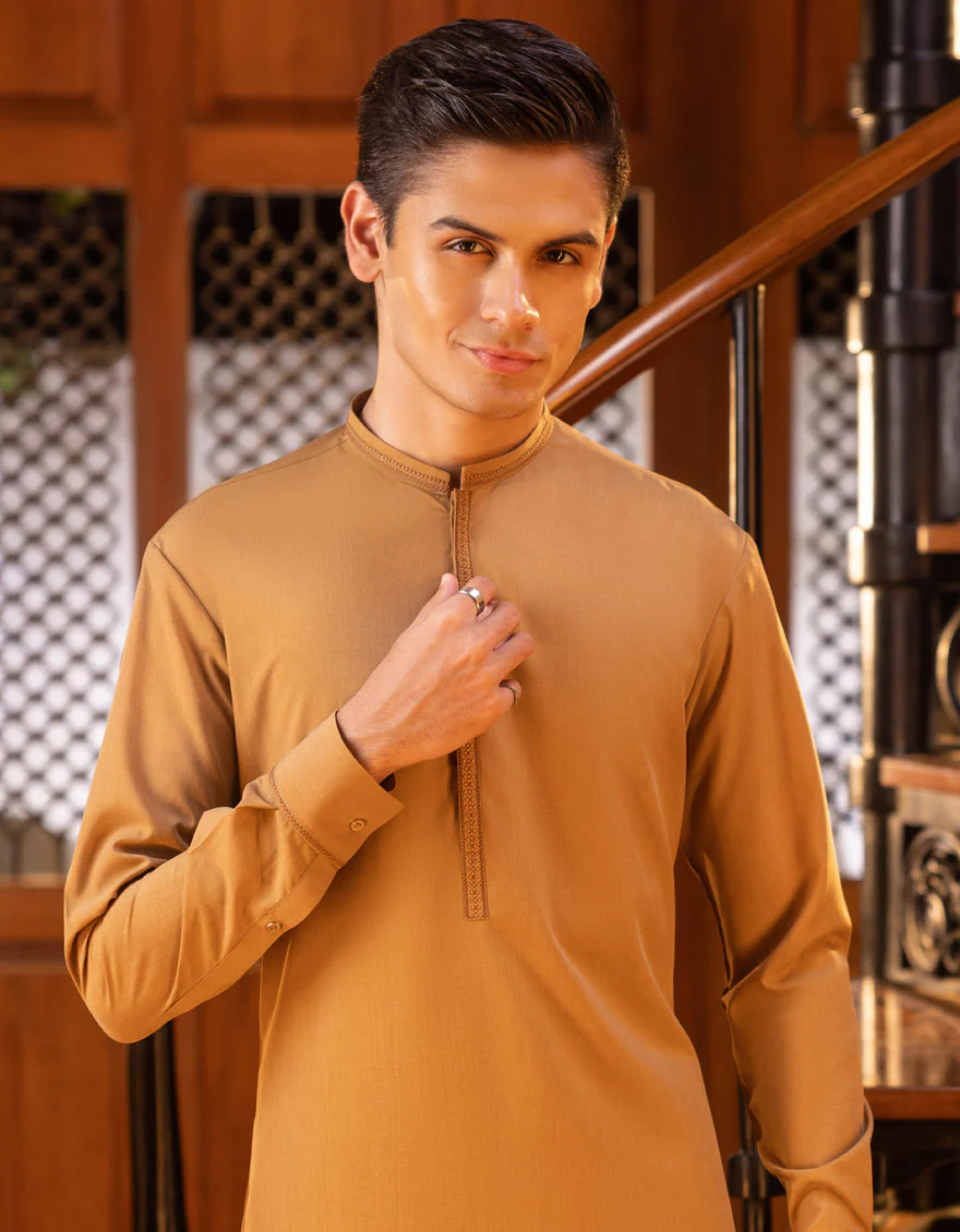 MUSTARD BLENDED KAMEEZ SHALWAR | JTKS-S-US-35966/S22/JJ8179-SF - Image 4