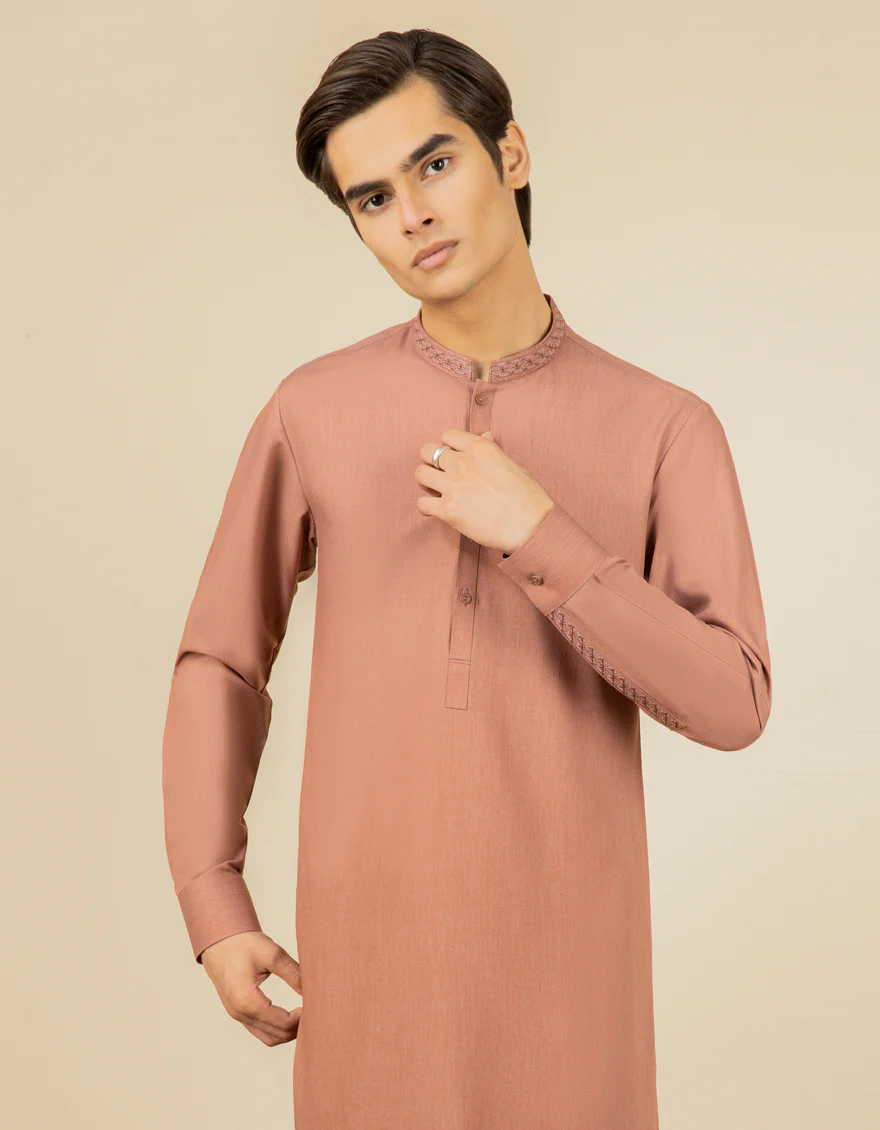 PEACH BLENDED KAMEEZ SHALWAR | JTKS-S-US-35972/S22/JJ7669-CL - Image 3