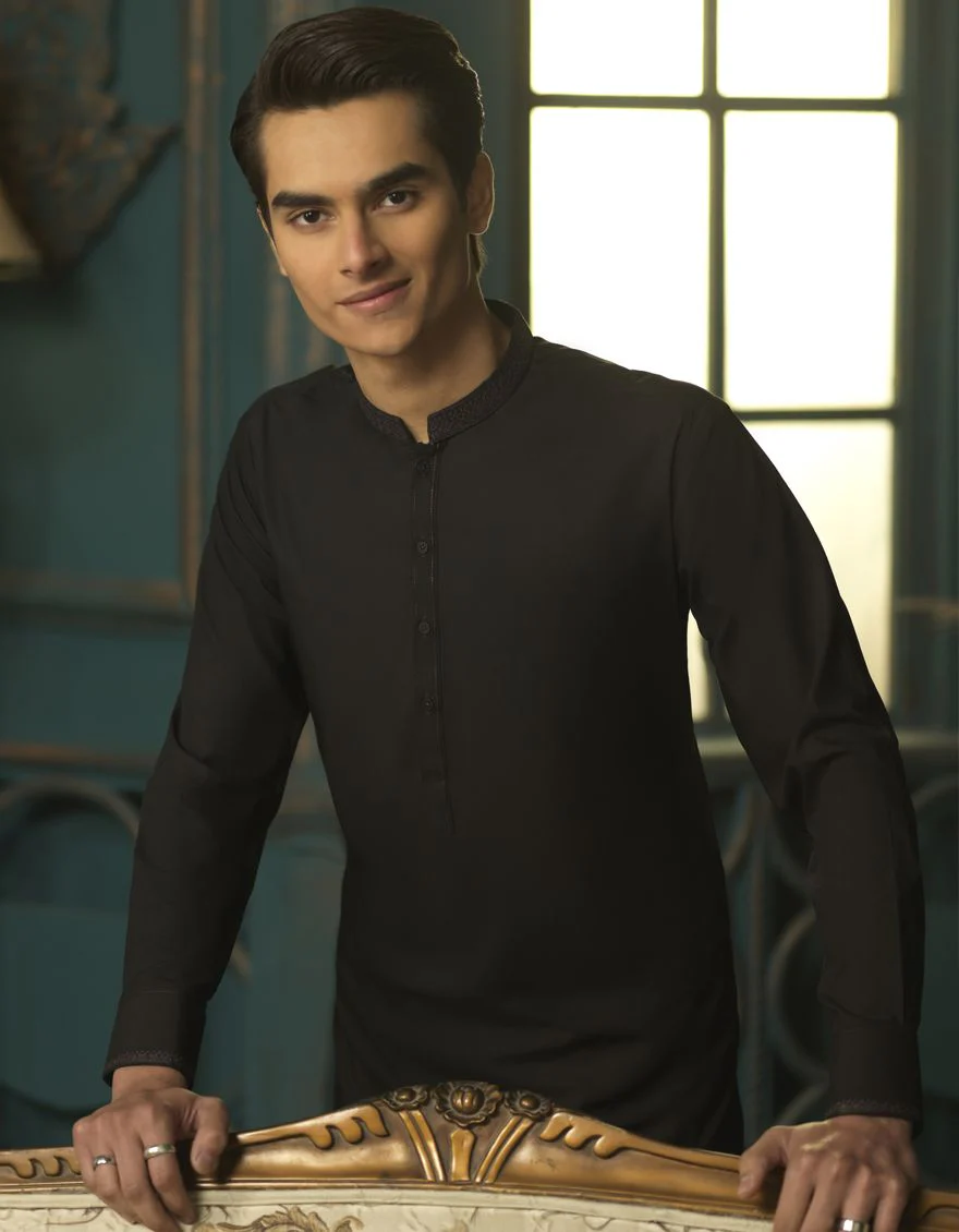 BLACK BLENDED KAMEEZ SHALWAR | JTKS-S-US-38448/S22/JJ7604-FL - Image 3